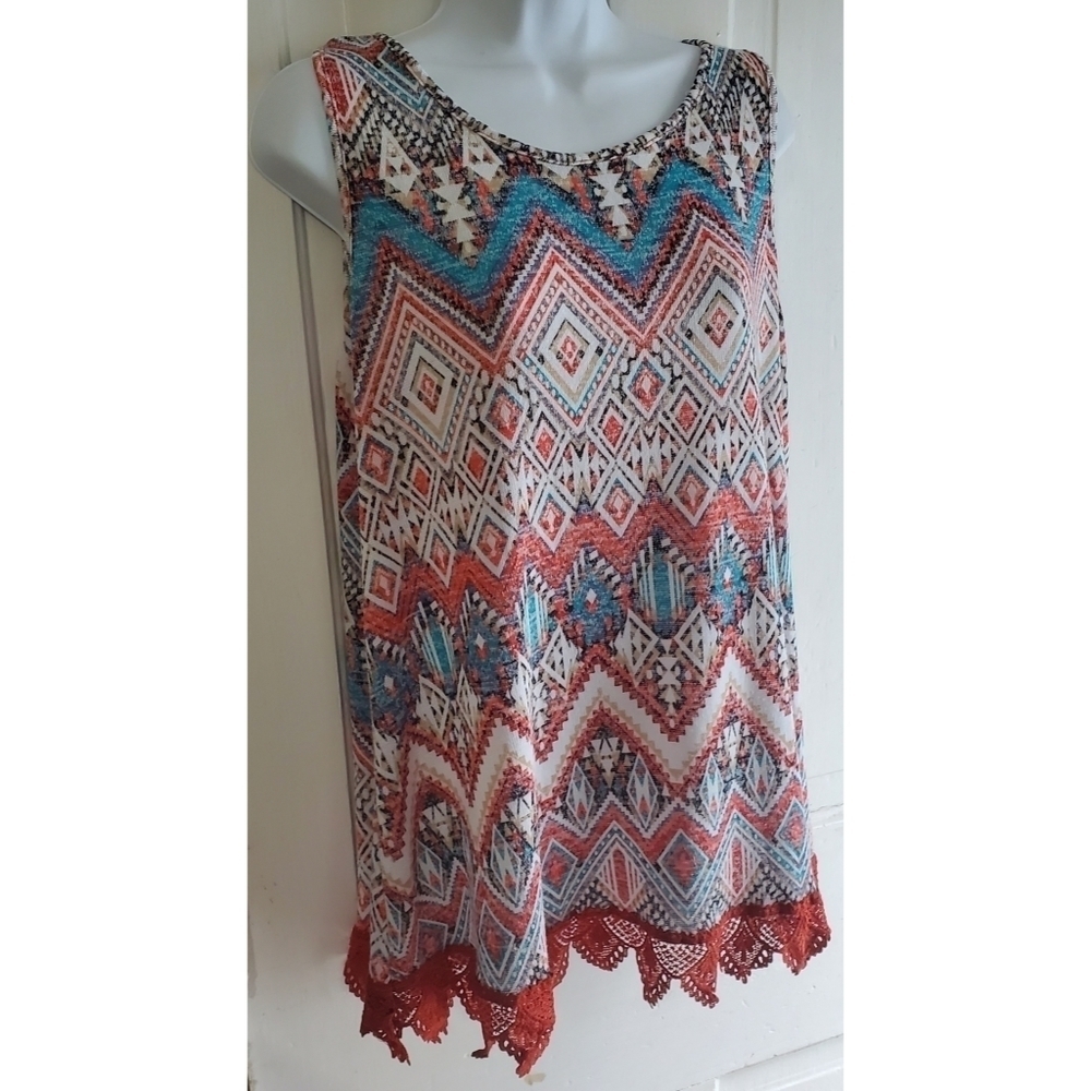 No Comment Aztec Print Tank Top - Picture 3 of 7